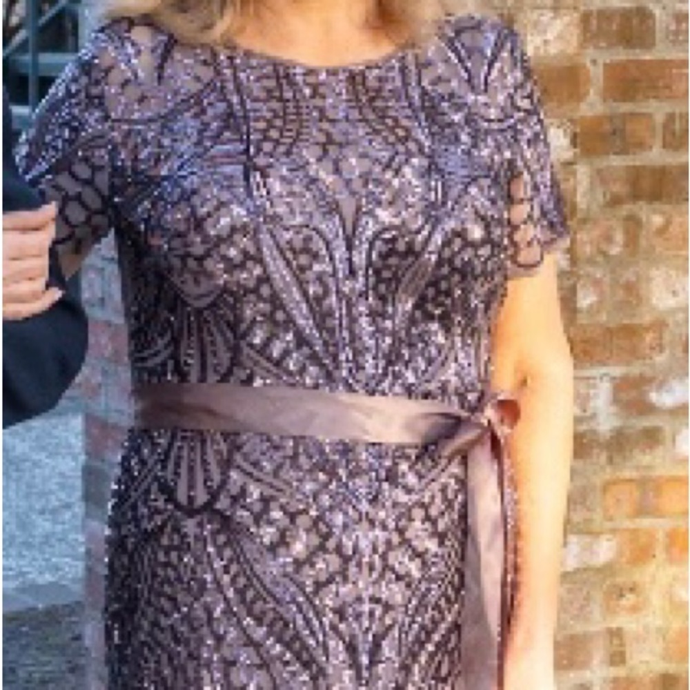 Gorgeous Mocha sequined full length gown